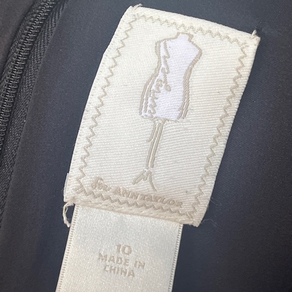 Kay Unger for Ann Taylor Black Satin Ruched Detail MIDI Cocktail 10 - Picture 6 of 8